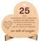 CUBIBOO ART Tarjeta de Madera en Forma de Corazón Regalo 25 Aniversario Boda – Detalle Bodas de Plata – Detalle Hecho a Mano para Parejas