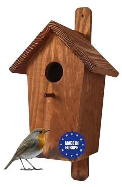 GoodFreshDecor Nistkasten für Vögel für Draußen Vogelhaus zum Aufhängen 30,5 x 14 x 12 cm Kiefernholz Fichtenholz Braun