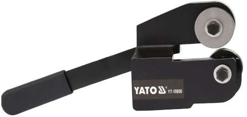 YATO Rollenblechschere 120 mm - Präzisions Handhebelschere Blechschere für Stahl/Alu, gerade & gebogene Schnitte, Werkbankmontage
