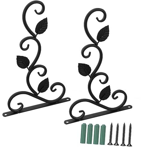 Mipcase Soporte para Colgar Plantas de Pared de Macetas Decorativos Color Negro para Jardín