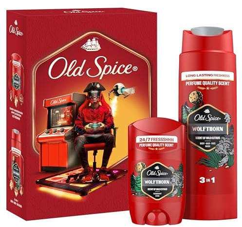 Old Spice Gamer Geschenkset für Männer mit Wolfthorn Deostick und Duschgel | 24/7 Frischhh bei täglicher Anwendung, langanhaltender Duft in Parfumqualität
