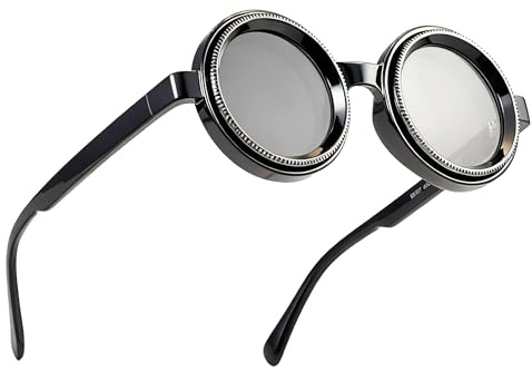 PEEPAI Polarized Adjustable Sunglasses HD Retro Round Glasses with ND Filter Lenses for Fishing/Street Photography Men Women