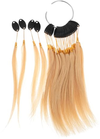 OSOLADY Echthaar Übungssträhnen 30 Stück Mit Goldenen Haarringen Verstellbar Für Friseursalon Haartönung Und Farbtöne Testen