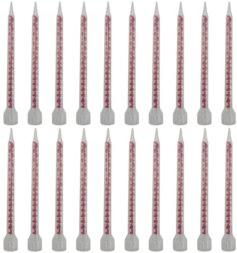 20Pcs Sealant Grout Statics Mixing Nozzles Epoxy Resin Adhesives Grouting Mixer Tube Nozzle for Injections Cartridges Resin Hardener Mixing
