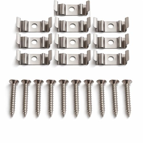 PUNTO ES LIGHTING 10 clips support T4 pour profil LED et lumière linéaire, colliers métalliques 22 mm avec vis, montage pour plafond ou mur, acier au manganèse