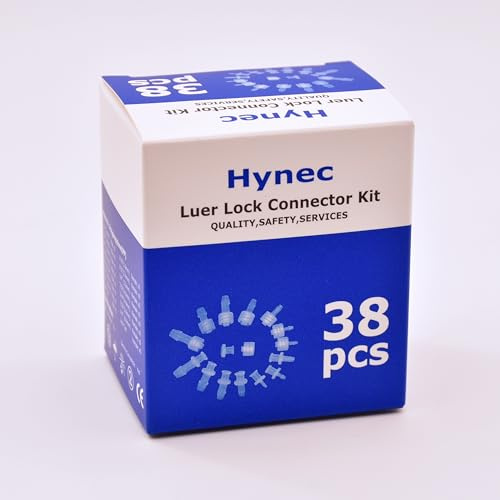 Hynec Luer-Lock-Adapter-Set aus Polypropylen (PP) für Schläuche, 38 Stück, mit männlichen und weiblichen Anschlüssen (Kappen), geeignet für Labor, Schlauch und industrielle Nutzung (2)