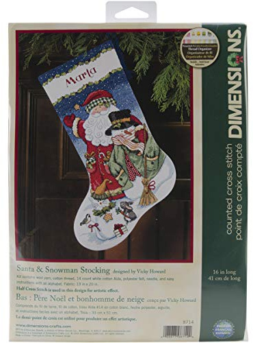 DIMENSIONS 8714 Santa and Snowman, Multi-Colour,41 cm
