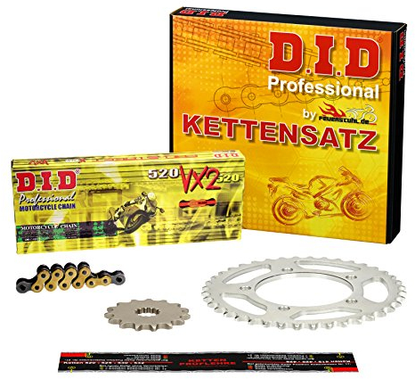 Kettensatz GS 500 E, 1994-2000, Typ GM51B, DID X-Ring (VX2 gold) extra verstärkt