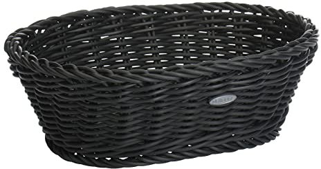 Saleen Mehrzweck-Korb, Gastrotauglich, Oval, 25,5 x 19 x 8 cm, Kunststofffaser, Schwarz, 02056019101