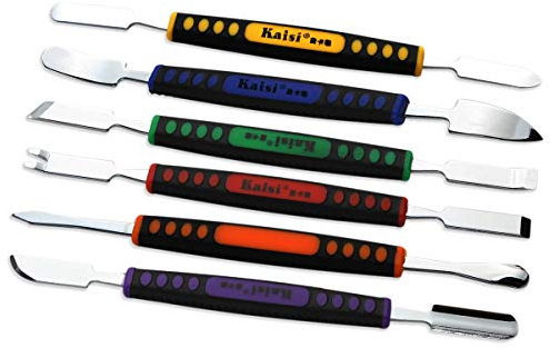 【Bonnes affaires】 OriGlam Set de spudgers 6 pièces double extrémité en métal Kit d'outils de réparation pour iPhone iPad iPod téléphone portable tablette ordinateur portable MP3 montre