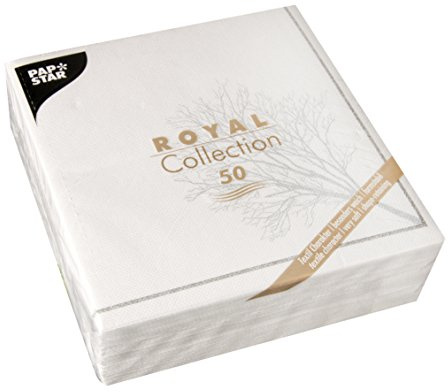 Papstar, 50 Servietten ROYAL Collection 1/4-Falz 40 cm x 40 cm Grief, #86548