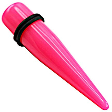 Treuheld® | Pinker Kunststoff Dehnstab - 11 Größen: 1,6-16mm - zwei Gummiringe - Hohe Qualität - Dehnungsstab für Ohr & Piercings in Rosa/Pink - Flesh Tunnel Expander/Dehner für Plugs aus Acryl