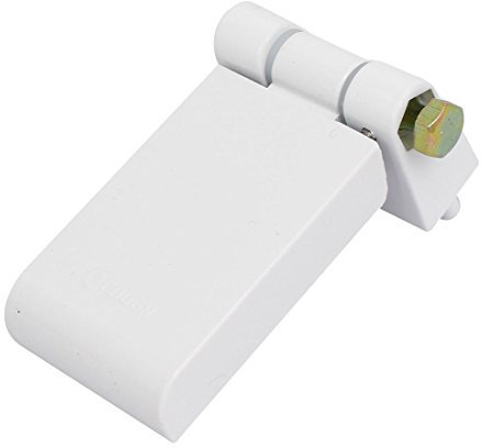 sourcing map PVC finestra plastica battente vite metallica ripiegabile fissa T cerniera a banda a iera bianco