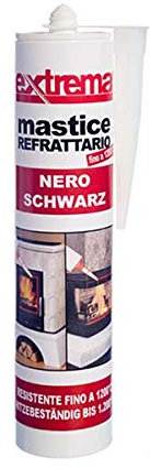 Feuerkitt Kartusche 1200 ° Ring und Kappe 280-300 ml schwarz.