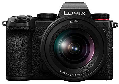Panasonic LUMIX S5 Full Frame Mirrorless Camera, 4K 60P Video Recording with Flip Screen & WiFi, LUMIX S 20-60mm F3.5-5.6 Lens, L-Mount, 5-Axis Dual I.S., DC-S5KK (Black)