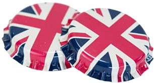 Vigo Presses Bottle Caps – 26mm Crown Caps Will Fit Almost All Beer Bottles – Suitable for All Homebrewing Applications – (Union Jack, 1000)