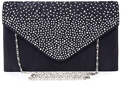 adoranda Abendtasche Damen Satin Clutch Hochzeit Tasche Party Brauttasche Handtasche Elegant