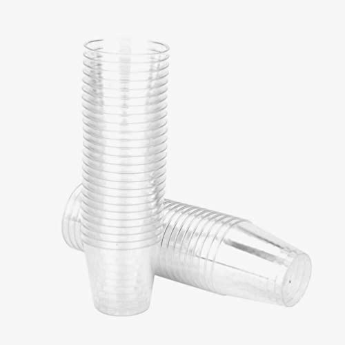 eMKay® Pack of 100, 1oz (30ml) BPA-Free Heavy Duty Plastic Shot Glasses – Crystal Clear Reusable & Disposable Mini Cups for Jelly Shots, Desserts, Tastings, Parties, Weddings & Events