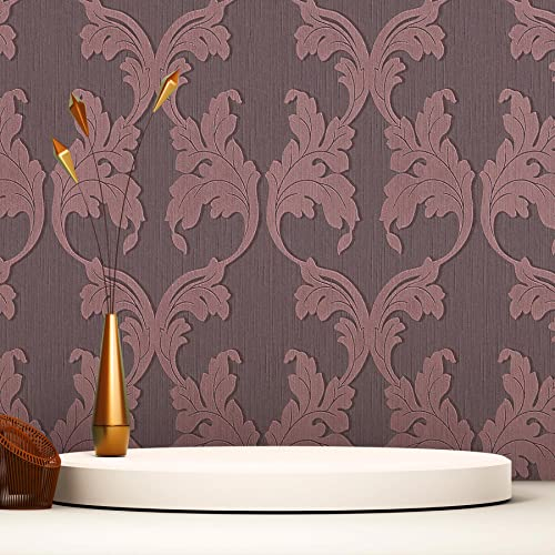 TADESSI Nicolo M1-No.3777 - Papier peint intissé - Style baroque - Violet - Métallique - Classique