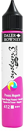 Daler-Rowney System3 Acrylic Paint, Plastic Bottle, Fluid, 1oz - 29.5 ml, Process Magenta