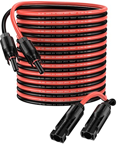 Proster Solar Panel Extension Cable - 10m/32ft 10AWG with IP68 Waterproof Female & Male Connectors (Red + Black)