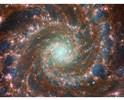 Artery8 NASA James Webb Hubble Space Telescope The Phantom Galaxy Across the Spectrum Large XL Wall Art Canvas Print