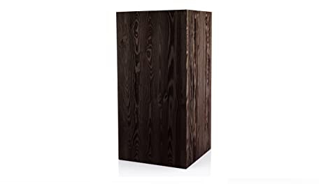 DECORATIVO Columna rústica de madera hecha a mano para flores, figuras o velas, estable y duradera, color negro, 80 x 40 x 40 cm
