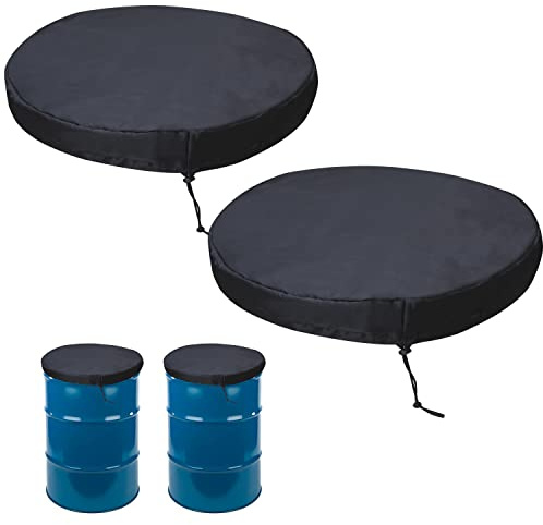 Chuanke 55 Gallon Drum Cover with Stretchable Adjustable Drawstring 2 Pack