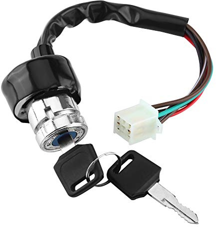 Car Motorcycle Ignition Switch Lock With 6-Wire 9-Pin Plug - 3 Position Barrel and Key Set With 2 Keys