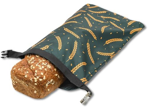 BROODNODIG® - Brotbeutel zur Brotaufbewahrung (44x30cm) - 100% RPET - Ideal für brot backen - Gefrierbeutel 6l (Moos Harvest)