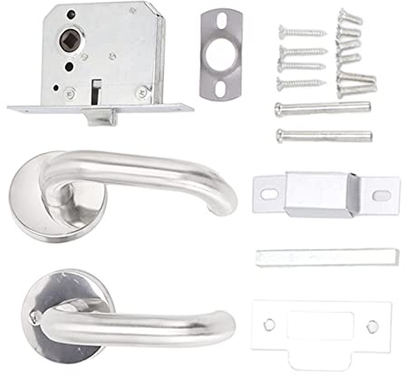 Cerraduras de Manija de Puerta, Universales, Cómodas de Usar, de Fácil Instalación, Acero Inoxidable, Paso Pulido, Cerradura de Manija de Puerta para Almacén