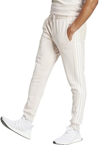 adidas Herren Essentials Fleece 3-Stripes Tapered Cuff Pants, Putty Mauve, M Tall