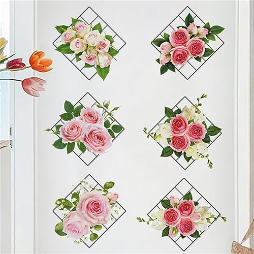 3D Green Plant Wall Sticker, Green Leaf Flower Wall Sticker, Self-Adhesive DIY Home Art Decorative Mural, for Living Room Bedroom Corridor. (C)
