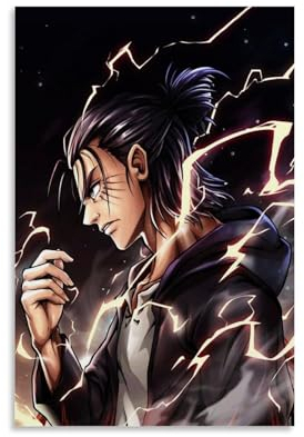 ENILSA Anime Attack on Titan Eren Yeager Poster Dekorative Malerei Leinwand Wandkunst Wohnzimmer Poster Schlafzimmer Malerei,Wandkunst Bilddruck Moderne Familienzimmer Dekor 12x18inch(30x45cm)