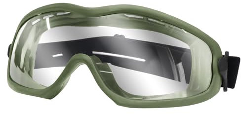 Qavctw Casco táctico Airsoft Militar Gafas de seguridad con lente antivaho para caza, tiro, paintball, ciclismo, color verde