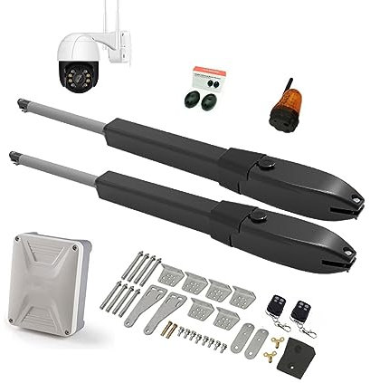 Automatisches Toröffner-Kit Solar Batterie Doppelarm Elektrischer Türantrieb Drehtoröffner WIFI IP Kamera Fernbedienung Outdoor Farm Manor für Schiebetorzubehör (Color : KIT H, Size : 1 UK)