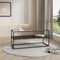 [en.casa] Mesa de Centro Rectangular con 1 Estante Diseño Industrial Mesa Baja para Salón Sala de Espera Tablero de Cristal Templado Acero 102 x 43 x 46 cm - Negro Mate
