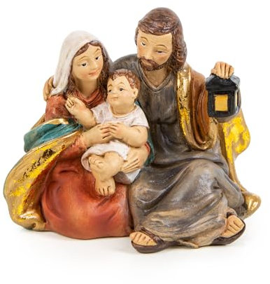 Logbuch-Verlag Kleine Weihnachtskrippe Heilige Familie Weihnachten Deko Maria Josef Jesus Figur Krippenfigur 6 x 8 x 10 cm