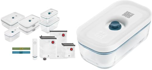 ZWILLING Kit de démarrage de Mise sous Vide Fresh & Save, en Verre, 16 unités, La Mer & Boîte Sous-Vide, Verre, La Mer, S