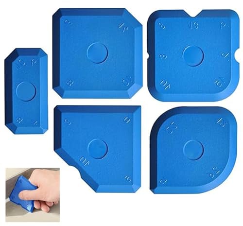 5Pcs Sealant Tools Caulking Kit,Grout Smoothing Finishing Sealing Tool Silicone Sealant Applicator for Precise and Clean Sealing, Multi-Angle Complete Set for Bathroom Kitchen Floor