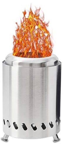 Mini brasero for table de 14 × 14 × 25,4 cm, brasero de table sans fumée en acier inoxydable avec support, brasero de table d'extérieur de camping portable avec sac de rangement, for camping patio int