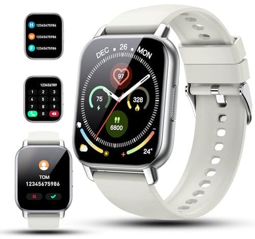 Smartwatch Uomo Donna con Effettua o Risposta Chiamate, 1.85 Orologio Smartwatch Contapassi/Sonno/Cardiofrequenzimetro, 110+ Modalità Sportivo Smart Watch, IP68 Orologio Fitness per Android iOS