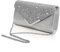 EJJUOO Damen Glitzer Clutch Abendtasche, Damen Clutch Glitzer Elegant, Clutch Silber Glitzer Klein für Hochzeit, Abendveranstaltung, Party, Abschlussball, Kette Clutch Silber