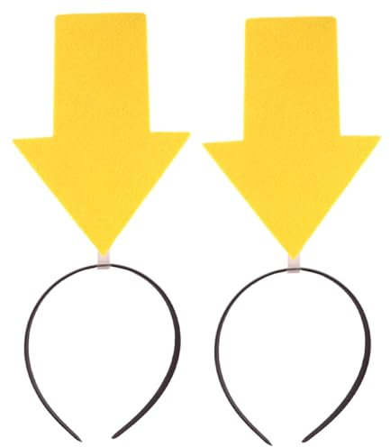 Homoyoyo Lot de 2 serre-têtes en forme de flèche pour Halloween, Noël, carnaval, bal masqué - Jaune