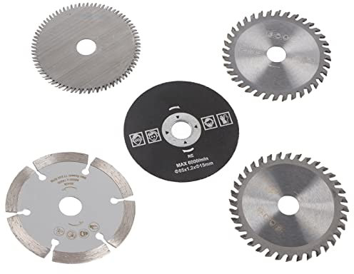 5Pcs Rotary Drill Saw Blades, 85mm TCT Circular Saw Blades - 24-Tooth Fine Cutting Wood Blades, 15mm Bore, Thin Kerf Design for Rotary Tools & Drills with Drills Rotary Tools