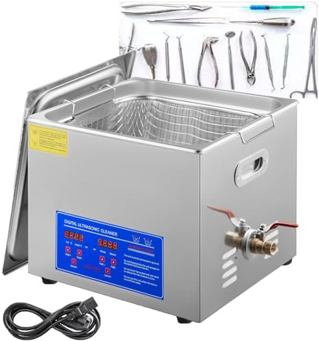 ylpddmm Lavatrice ultrasuoni 4L/6L/10L/14L/15L/22L/30L,con Funzione di Riscaldamento,Timer Riscaldamento Digitale,per Casa e Laboratorio Professionale per Gioielli Occhiali Orologi(Nero),4L