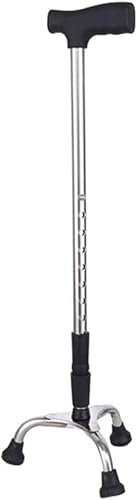 Dreibeiniger Gehstock aus Edelstahl mit dreibeinigem Gehstock aus Edelstahl. Hilfskrücke, kleines Geschenk