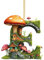 Christmas Decorations 26 Letter Acrylic Pendant Cute Cartoon Mushroom Castle Christmas Tree Decor for Home Door Windows Xmas Party Decoration (E)
