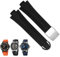 honyeuk Wasserdichtes Gummiarmband mit Anstoßende für Oris-Armbanduhrenarmband mit Edelstahl-Faltschließe(Black-silver)