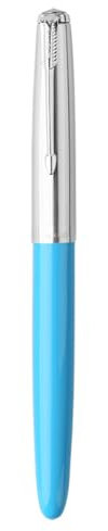 Ranvi Hero 616 Fountain Pen,Silver Trim,0.5mm nib Blue